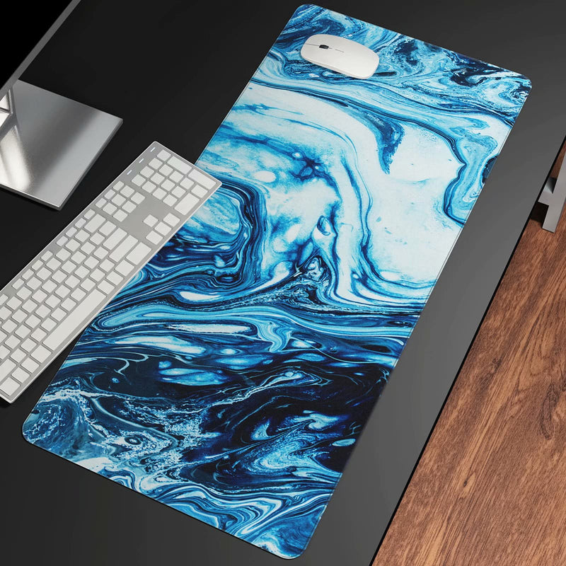 [Australia - AusPower] - Advocator Non-Slip Rubber Large Mouse Pad Mat Long Extended Mousepad Desk Pad with Feather Black Pattern Foldable Pad Thick 4 mm 
