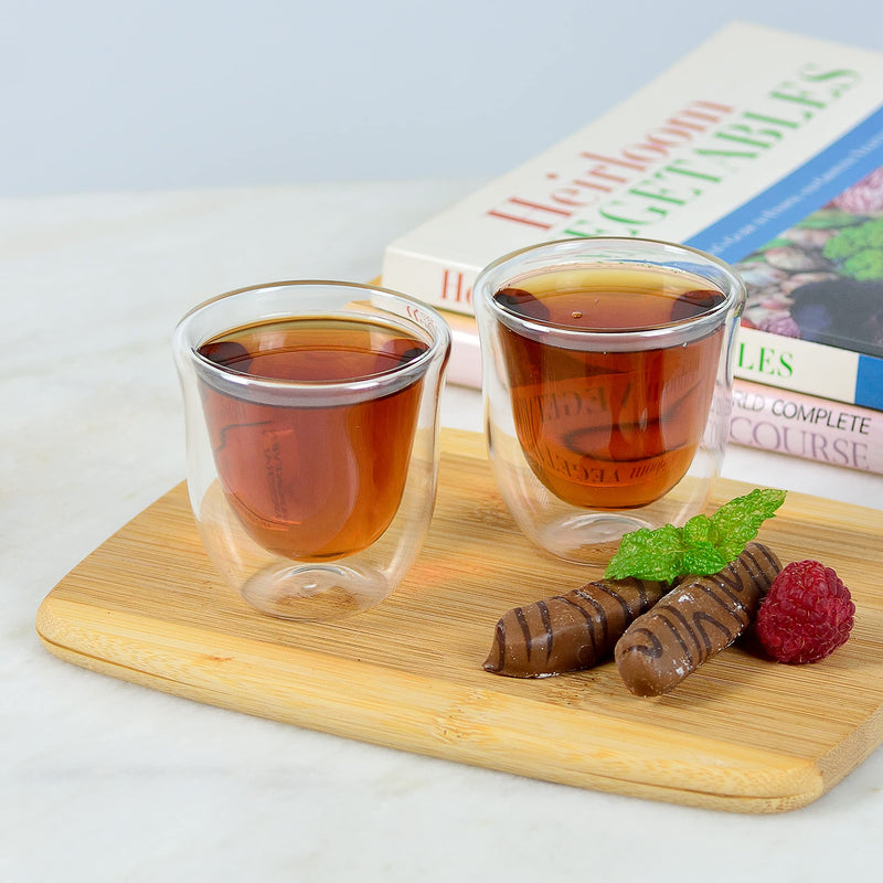 [Australia - AusPower] - Youngever 4 Pack Espresso Cups, Double Wall Thermo Insulated Espresso Cups, Glass Coffee Cups, 2.8 Ounce 