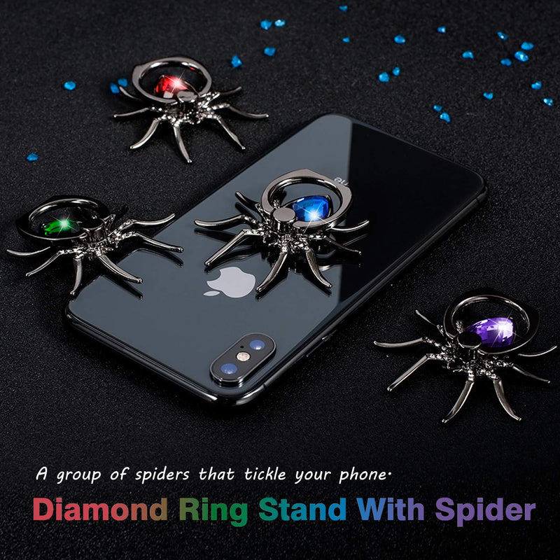 [Australia - AusPower] - Allengel Phone Ring Holder Stand 360 Degree Rotation Universal Spider Finger Ring Kickstand with Polished Metal Phone Grip for Cell Phone Red 