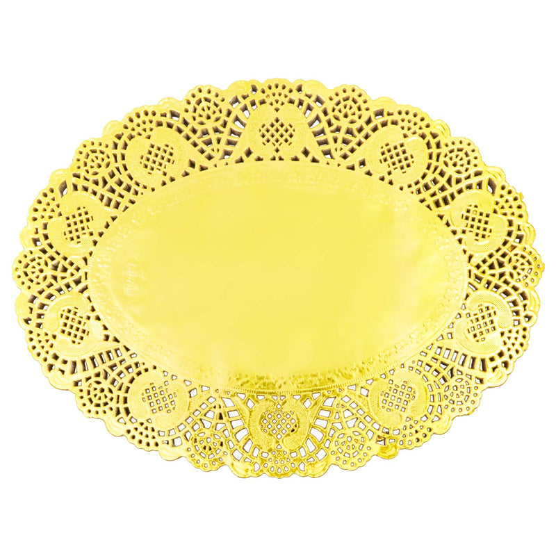 [Australia - AusPower] - Oval Lace Paper Doilies for Birthdays, Cinco de Mayo (Gold, 100 Pack) 