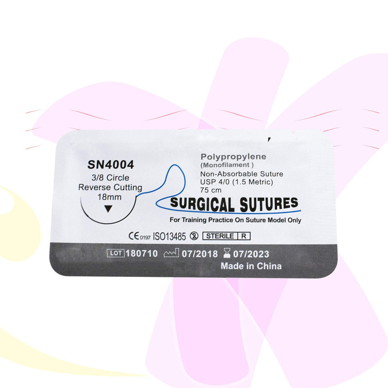 [Australia - AusPower] - Vision Scientific VSN4004 75cm Polypropylene Suture Thread W Curved Needle 24 PK | Exceptionally Smooth Surface | Superior Tensile Strength & Knot Security | W Manual(Educational & Training Use Only) 