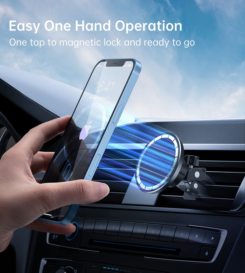 [Australia - AusPower] - Magnetic Car Mount Holder - Magnet Air Vent Phone Mount Compatible with-MagSafe iPhone 13 12 Pro Max Mini, Adjustable Mag Safe Phone Holder for Car 