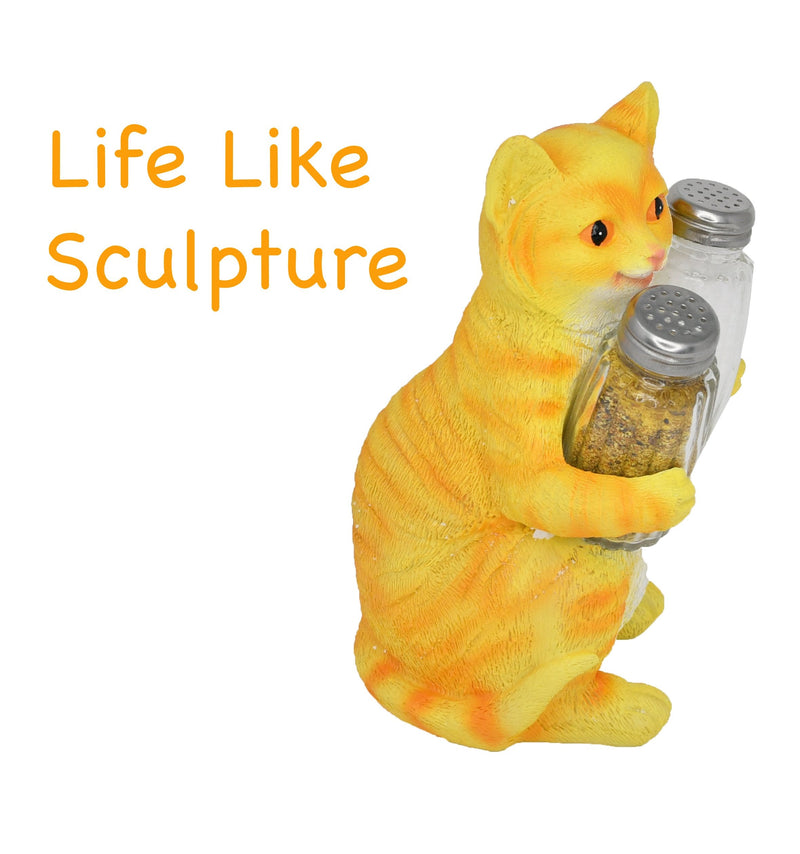 [Australia - AusPower] - Home-X Decorative Orange Tabby Kitty Cat Salt and Pepper Holder Set Figurine | Decorative Pet Statues and Sculptures As Kitten Kitchen Table Decoration Gifts for Cat Owners - by Home-X 