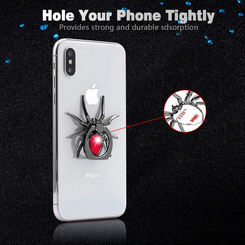 [Australia - AusPower] - Allengel Phone Ring Holder Stand 360 Degree Rotation Universal Spider Finger Ring Kickstand with Polished Metal Phone Grip for Cell Phone Red 