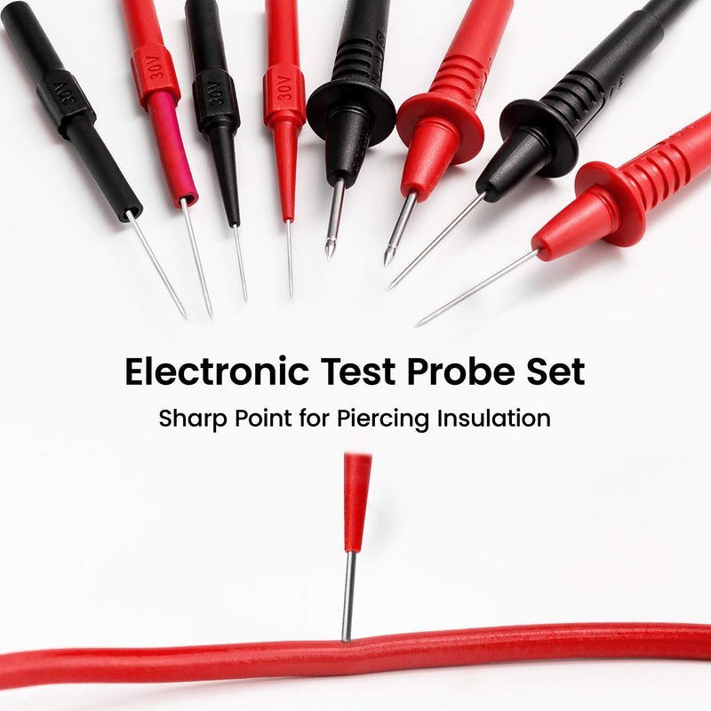 [Australia - AusPower] - KAIWEETS 23PCS Multimeter Test Leads Kit with Replaceable Precision Probes Set and Alligator Clips, Test Probes, Test Hook, Flexible Wires Professional Kit General Use for Digital Electrical Testing 