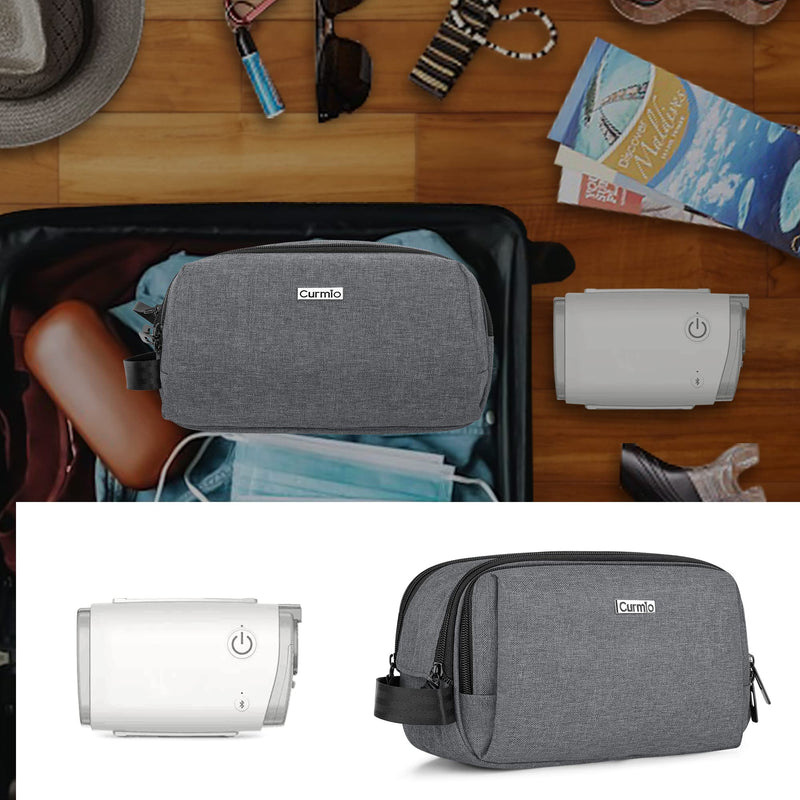 [Australia - AusPower] - CURMIO CPAP Travel Bag Compatible with ResMed AirMini Machine, Portable CPAP Supplies Carrying Case Storage Bag, Gray (Empty Bag Only, Patent Pending) 