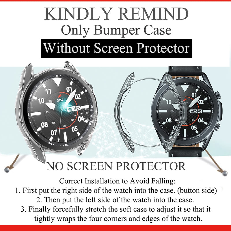 [Australia - AusPower] - Case Compatible with Samsung Galaxy Watch 3 45mm Soft TPU Bumper (No Screen Protector) Shell Cover Face Guard Bands Accessories (8-Pack-2, 45mm) 8-PACK-2 