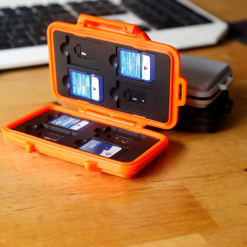 [Australia - AusPower] - SKOLOO SD Card Case Waterproof Memory Card Holder Micro Storage & Wallet for Card, Orange 