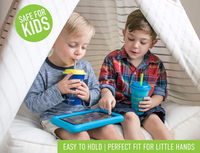 [Australia - AusPower] - Reduce GoGo's – 12 oz Kids Tumbler Set, 5 Pack – Plastic Kids Cups with Straws and Lids – Dishwasher Safe, BPA Free – An Ideal Kid's Cup for Smoothies – Mix and Match, 5 Fun Designs, Sweet 5 Count (Pack of 1) Strawberry Banana 