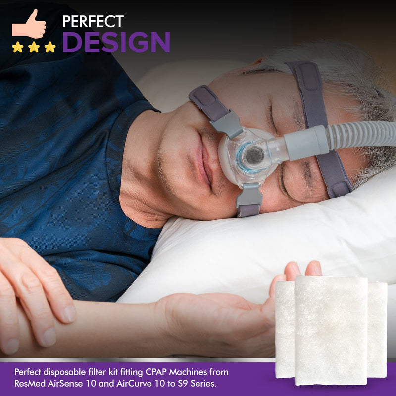 [Australia - AusPower] - CPAP Filters Disposable Felt Pollen air Filter 40 Pack ResMed Airsense 10, Aircurve 10, S9 Series - Standard Universal CPAP Filter Supplies - Machines - by Mars Wellness - Made in The USA 40 Count (Pack of 1) 