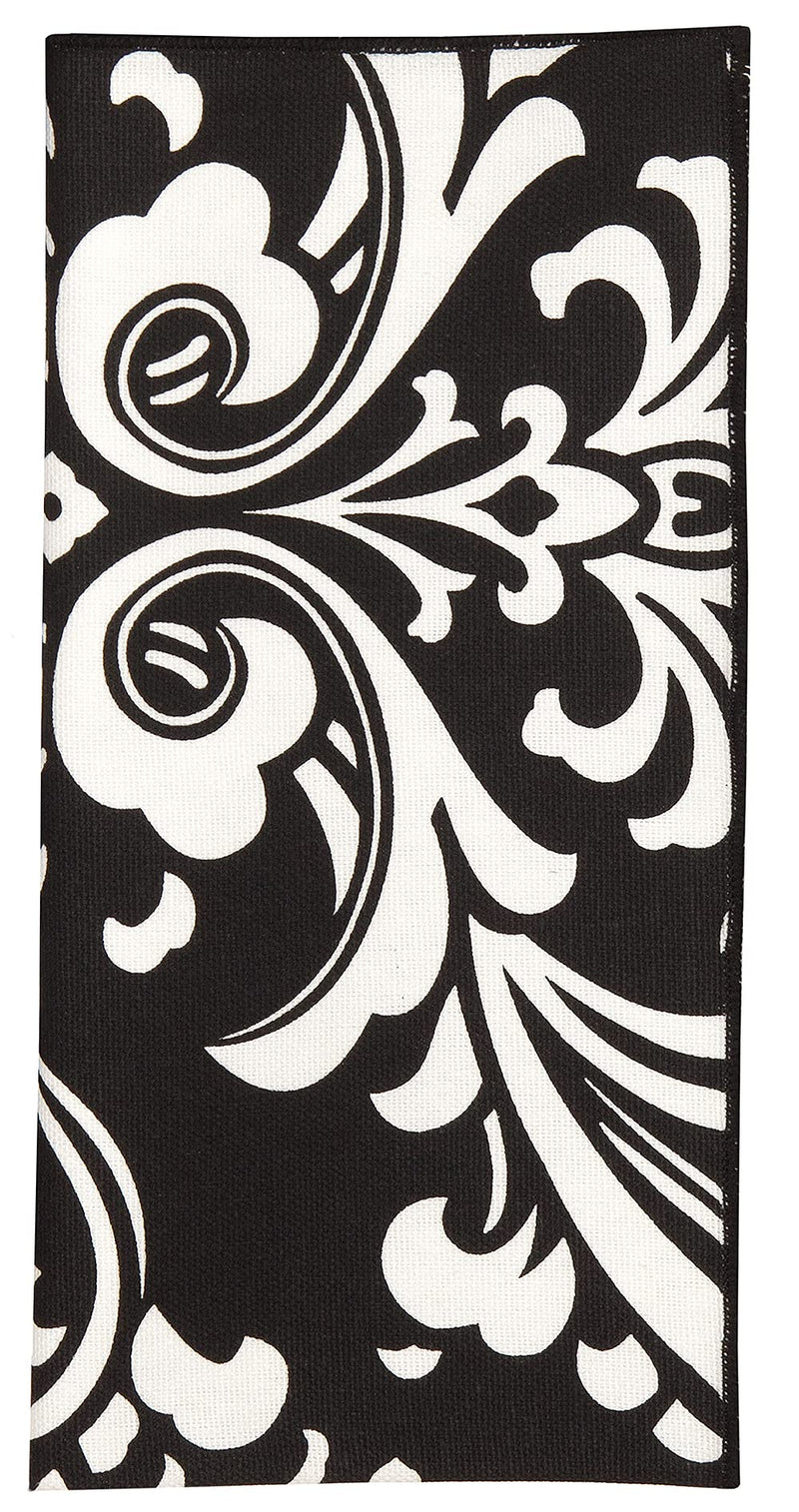 [Australia - AusPower] - 100% Cotton Linen Napkins Cloth Napkins 18" x 18" Dinner Napkins, Black and White Wedding Napkins, Damask Napkins, Table Decor, Set of 4 Table Napkins 