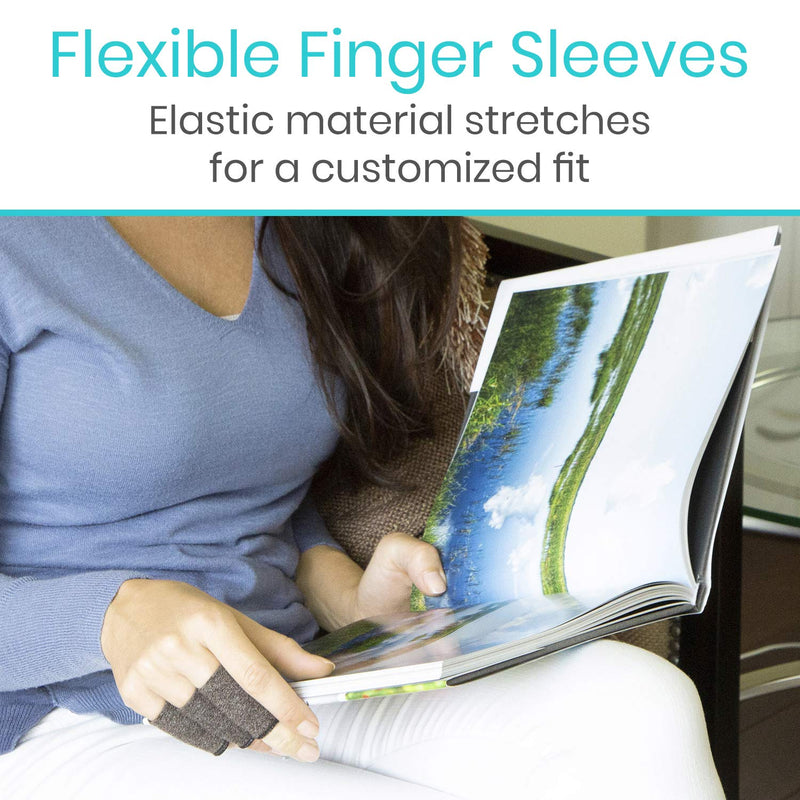 [Australia - AusPower] - Vive Finger Splints For Broken Finger (30 Pack) - Thumb Protectors Support Brace For Gaming, Guitar Players - For Arthritis, Wounds, Sport Injury & Joint Pain - Fabric Guard For Pinky & Index Gray 