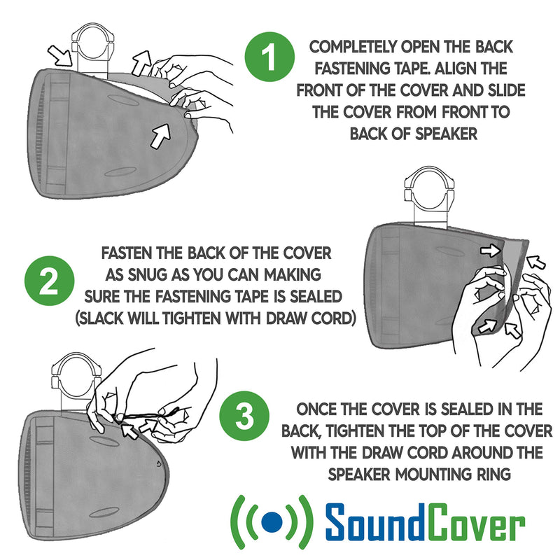 [Australia - AusPower] - White Heavy Duty Small Marine Speaker Covers for Round 4" and 5" Boat Wakeboard Tower Pod Speakers - Fits Boss, Rockville, Kicker, Pyle & NOAM Speakers, Sold in Pairs (Size H 7.9" x W 7.9" x D 8.3") White 