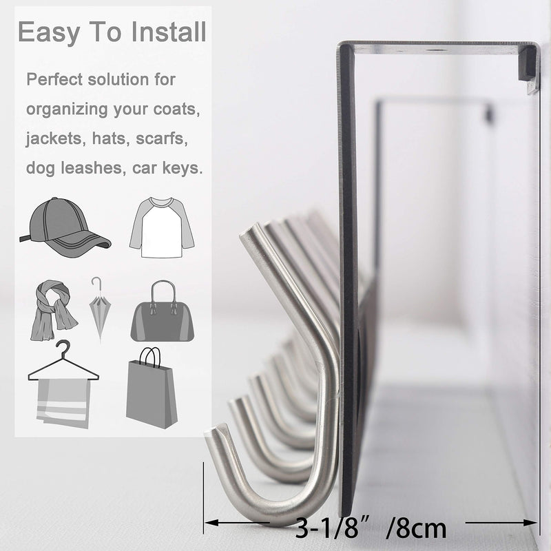 [Australia - AusPower] - WEBI Over The Door Hook:Over The Door Towel Rack,Door Coat Hanger Towel Hanger Over Door Coat Rack 6 Hooks for Hanging Clothes,Hats,Bathroom,White White 1 Pack 