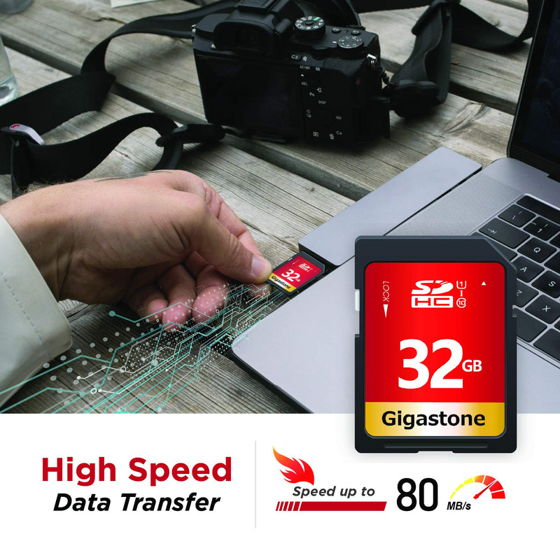 [Australia - AusPower] - Gigastone 32GB SD Card UHS-I U1 Class 10 SDHC Memory Card High Speed Full HD Video Canon Nikon Sony Pentax Kodak Olympus Panasonic Digital Camera 