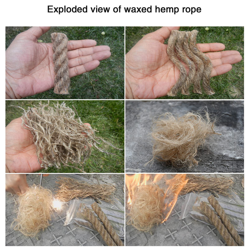 [Australia - AusPower] - GOLDACE100% Windproof, Rainproof and Moisture- Emergency Survival Tool Kits| Long-Lasting Fire Starters for Campfires| Camping Cooking Kindling Tinder| fire Rope Hemp core| Unlimited Shelf Life thick 4 
