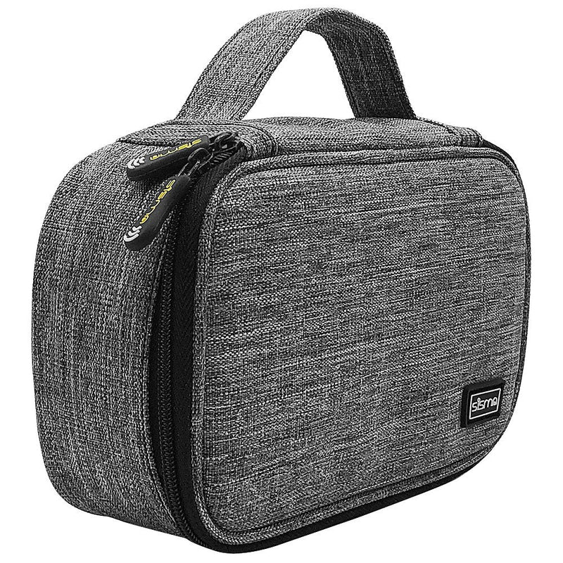 [Australia - AusPower] - sisma Travel Cords Organizer Universal Small Electronic Accessories Carrying Bag for Cables Adapter USB Sticks Leads Memory Cards, Grey 1680D-Fabrics SCB17092B-OG Grey -1680D Oxford Fabrics 