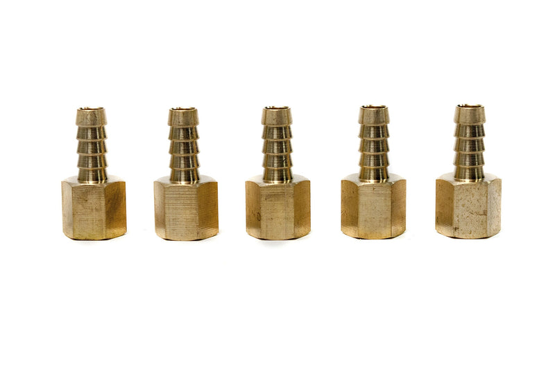 [Australia - AusPower] - LTWFITTING Brass Fitting Coupler 5/16-Inch Hose Barb x 1/4-Inch Female NPT Fuel Water Boat(Pack of 5) 