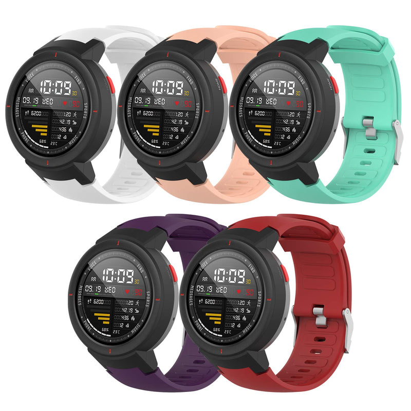 [Australia - AusPower] - QGHXO Band for Amazfit Verge, Soft Silicone Replacement Band for Amazfit Verge/Verge lite Smartwatch (No Tracker, Replacement Bands Only) 5Pcs Girls 