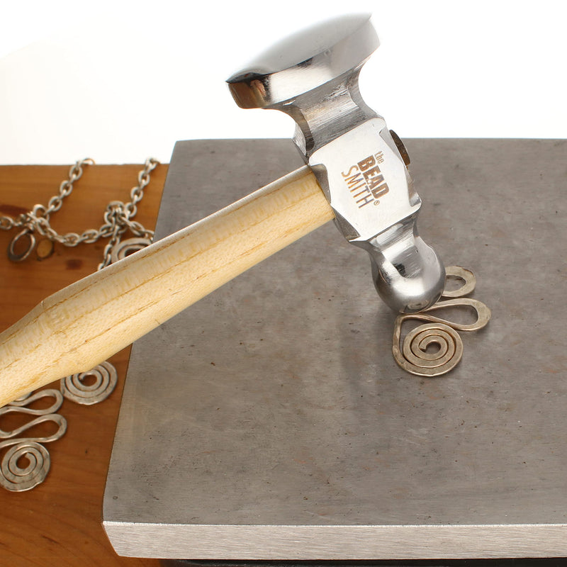[Australia - AusPower] - The Beadsmith Two-Sided Chasing Hammer - 10.75 Inches Wooden Handle, 2.25 Steel Head with a 14mm Ball Pein & 28mm Domed Face - Tool Used to Add Texture and Dimension to Metalwork 1.26 x 3.03 x 11.9 cm 