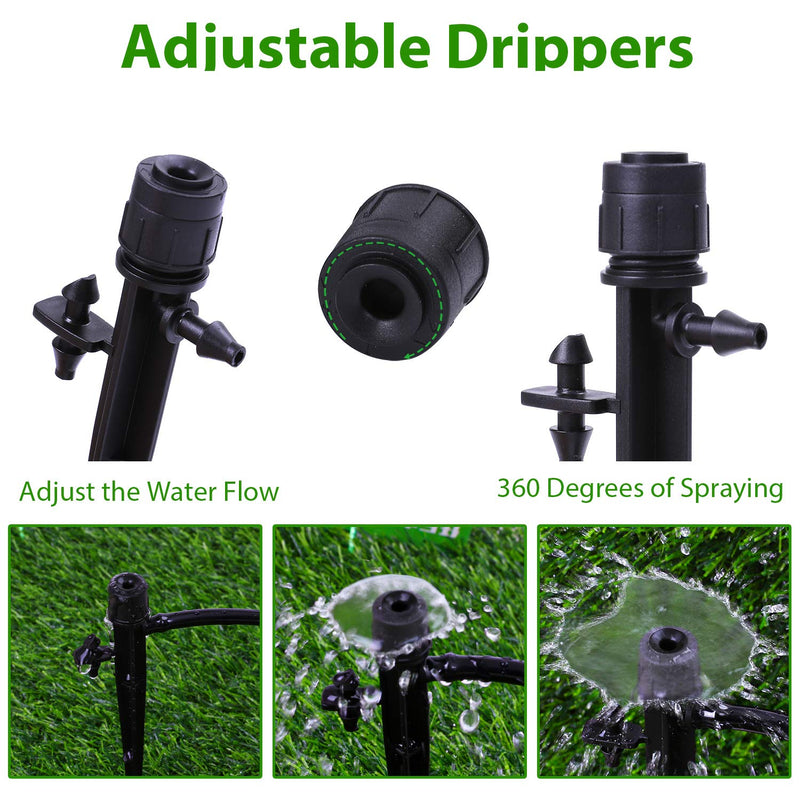 [Australia - AusPower] - ELCOHO 36 Pieces Drip Emitters Adjustable Fan Shape Irrigation Drippers for 1/4 Inch Tube, 360 Degree Adjustable Water Flow Drippers for Drip System 