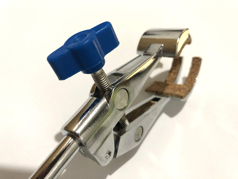 [Australia - AusPower] - OESS Lab Clamp 4 Prong Finger Style Cork-Coated Head and A Black Laboratory Stand Clip 