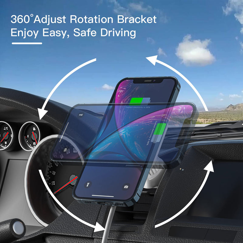 [Australia - AusPower] - E EGOWAY Magnetic Wireless Car Charger Air Vent Mount 15W Qi Fast Charging Stand Automobile Phone Holder Compatible with iPhone 12/12 Mini/12 Pro/12 Pro MAX Samsung S10 S9 (White) White 