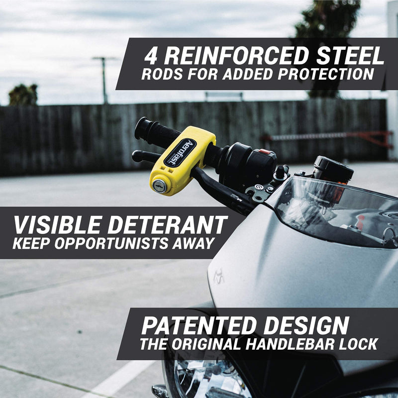[Australia - AusPower] - Throttle Motorcycle Locks Anti Theft Handlebar Lock by Aerofast. Best Heavy Duty, Motorcycle Anti Theft Lock for Your Motorbike, ATV, Dirt Bike and Scooter - (Yellow) Yellow 