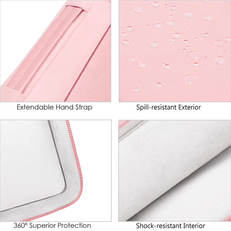 [Australia - AusPower] - Lacdo 360° Protective Laptop Sleeve Case for 15 inch New MacBook Air M2 2023 A2941, 15 inch MacBook Pro A1990 A1707, Dell XPS 15 Plus 2022-2020 Computer Bag, Shockproof, Water-Resistant, Pink New MacBook Air 15 Inch 