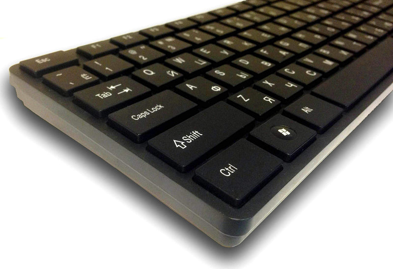 [Australia - AusPower] - USB Keyboard with Russian English (Cyrillic) Letters/Characters- Full Size Slim Desktop Design 