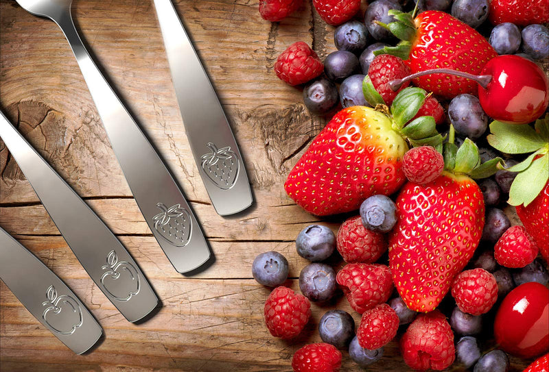 [Australia - AusPower] - Stainless Steel Kids Silverware Set - Child and Toddler Safe Flatware - Kids Utensil Set - Metal Kids Cutlery Set (6 Piece, Stainless Steel) 6 Piece 