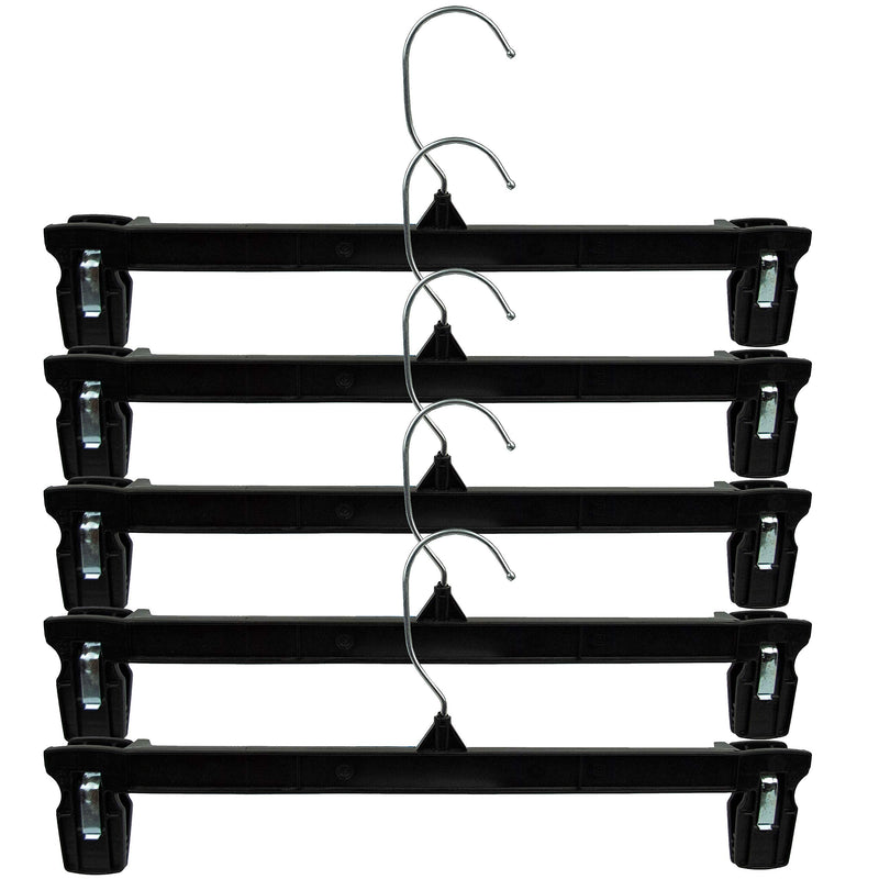 [Australia - AusPower] - Hangon Recycled Plastic with Ridged Clips Pants Hangers, 12 Inch, Black, 10 Pack 1 