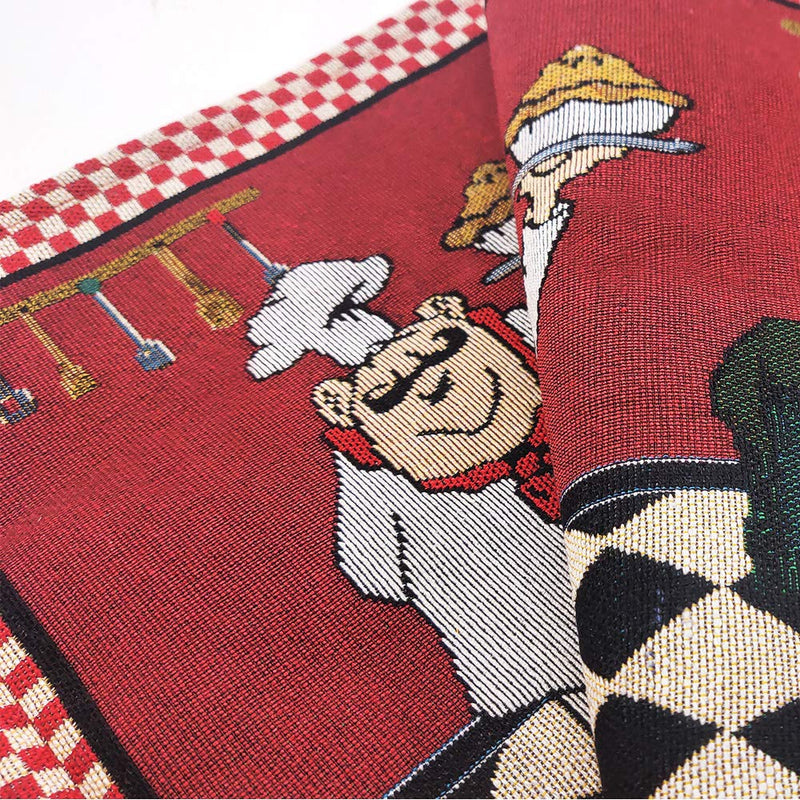 [Australia - AusPower] - Riverbyland Fabric Linen Placemats Funny Chef for Dining Table 4 PCS 