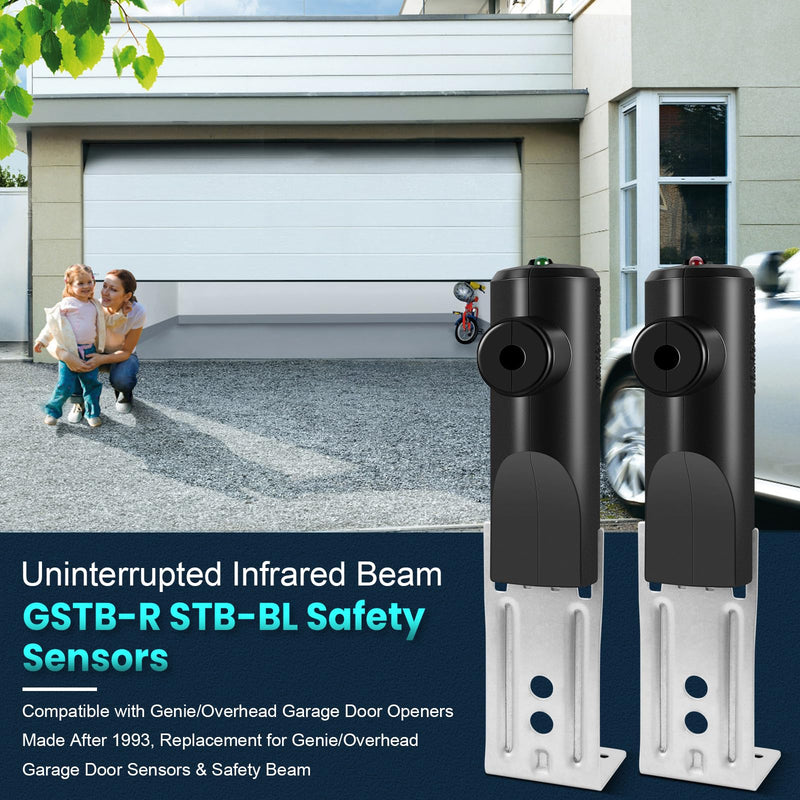 [Australia - AusPower] - GSTB-R STB-BL Safety Sensors, Replacement for Genie Garage Door sensors, Compatible with Genie Garage Door openers Made After 1993, Item Includes Two Sensors (Receiving&Sending) 