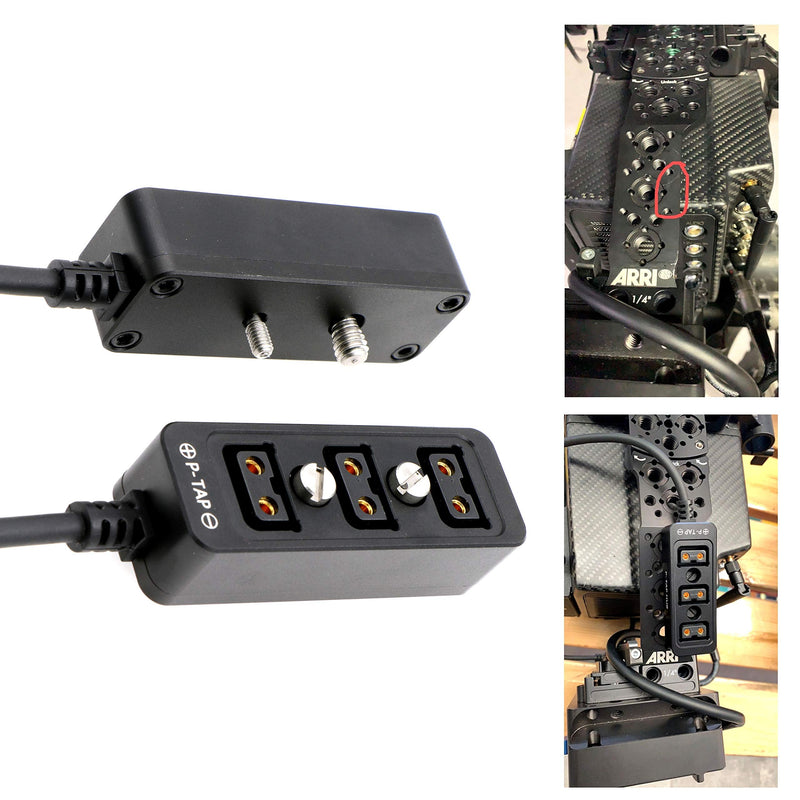 [Australia - AusPower] - Cable-Splitter-Steadicam-BMPCC-Dtap Male to 3 Port D Tap Female Hub Adapter Coiled Cable for ARRI RED Cameras TILTA Steadicam IDX Battery 
