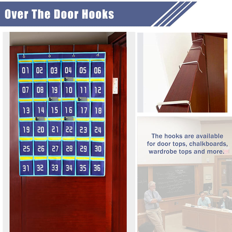 [Australia - AusPower] - Loghot Numbered Classroom Sundries Closet Pocket Chart for Cell Phones Holder Wall Door Hanging Organizer (36 Pockets Blue) 36 Pockets Blue 