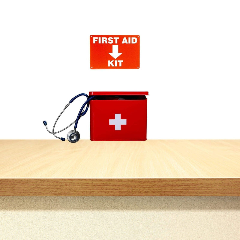 [Australia - AusPower] - First Aid Sign, Durable Plastic Safety Sign, 7 x 10 Inch, Red on White, for Indoor/Outdoor Use 