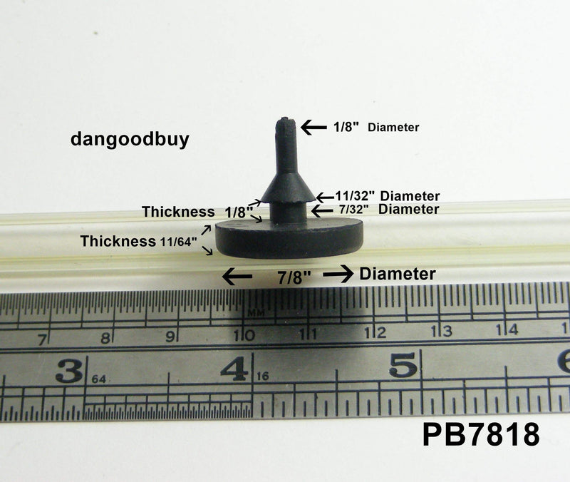 [Australia - AusPower] - Round Rubber Pull-Through Bumper 7/8" Diameter for 1/8" Hole in 1/8" Thick Material (24) 24 