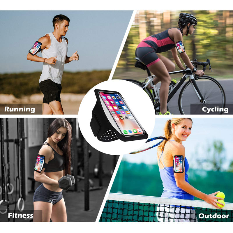 [Australia - AusPower] - GUZACK Running Armband, Running Holder for iPhone 11/12/13 Pro Mini/X/XS/XR/8/7 Plus, Galaxy S10/S9/S8 Plus Cell Phone Sports Arm Band Case Fit to 6.5'', Phone Arm Holder for Gym Workouts Exercise 