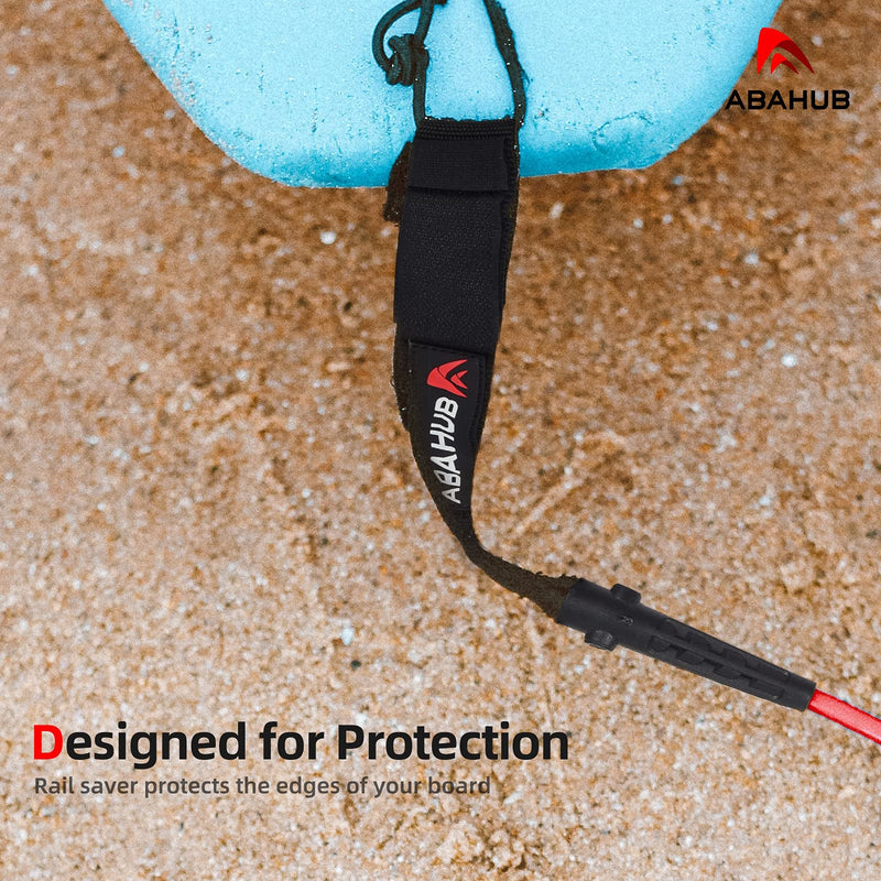 [Australia - AusPower] - Abahub Premium Surfboard Leash, 6/7/8/9/10 ft, Straight Surf Board Leashes, 6/7mm Legrope Strap for Shortboard, Skimboard, Fishboard, Longboard, Paddleboard, SUP Replacement Leg Rope, 8 Colors black 6ft & 5.5mm 