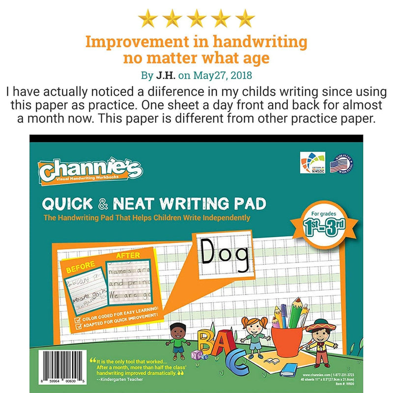 [Australia - AusPower] - Channie's Visual Handwriting Worksheet for 1st - 3rd Grade | Handwriting Simplified! Visual Writing Tools for Kids | Handwriting Practice for Kids, Kids Writing Book, Practice Writing Book for Kids 