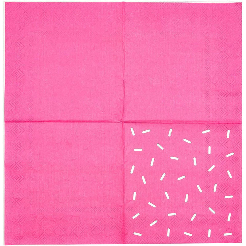 [Australia - AusPower] - Pink Confetti Paper Cocktail Napkins for Birthday Party (5 x 5 In, 50 Pack) 