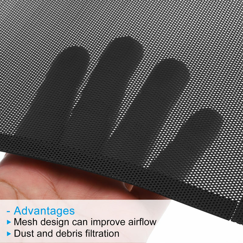 [Australia - AusPower] - PATIKIL 4"x10" Magnetic Vent Cover, 6 Pack Floor Wall Air Registers Cover Strong Magnet Vent Screen Mesh for Blocking Hair Dust Debris, Black 4x10 Inch 