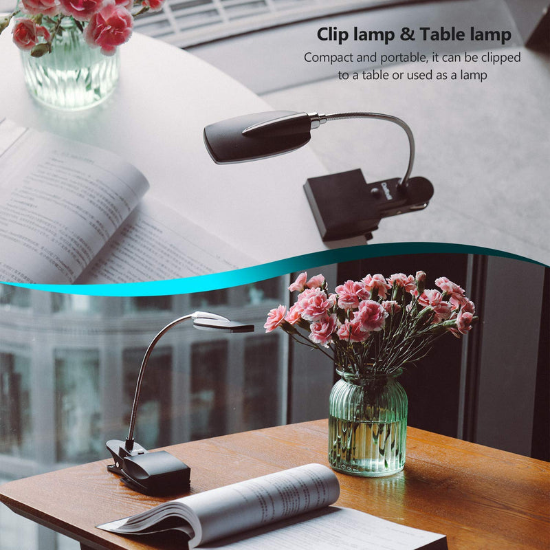 [Australia - AusPower] - USB and Battery Powered Desk Keyboard Light - Daffodil ULT300 - Table/Headboard Clamp and Flexible Gooseneck with 28 LED Beads in 3 Brightness Levels for Easy Reading 