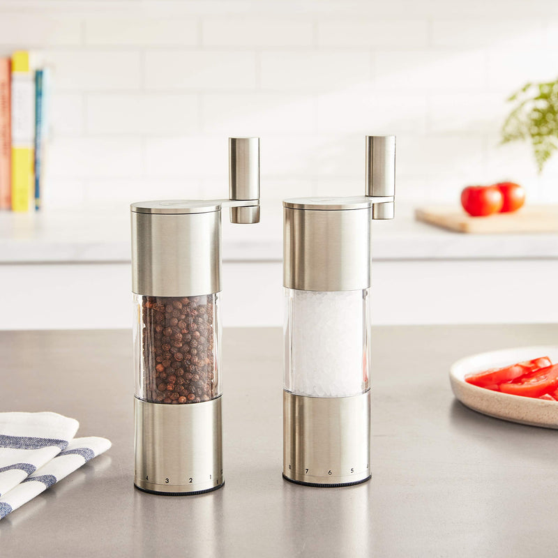 [Australia - AusPower] - AdHoc Geared Stainless Steel Salt & Pepper Mill, 7.5" 