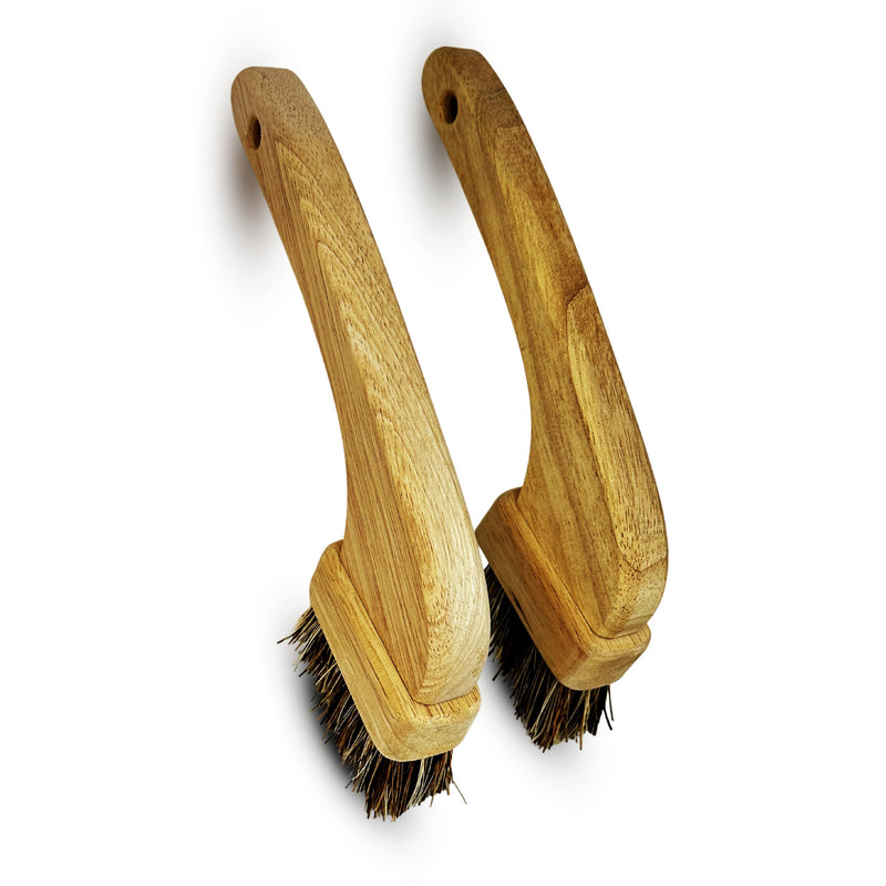 [Australia - AusPower] - Naturolic All-Natural Grout Brush Set | Palmyra and Tampico Bristles | Multi-Surface Deep Cleaner for Grout, Tile, Shower, Bathtub, Countertop | Eco Friendly Cleaning Products | Pack of 2 