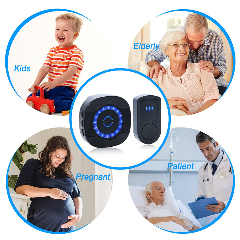 [Australia - AusPower] - ChunHee Wireless Portable Caregiver Pager SOS Call Button for Elderly/Senior at Home Nurse Alert System with 800+Feet Operating Range 1 Plug in Receiver 2 Emergency Transmitter 1 Receivers + 2 Transmitter 