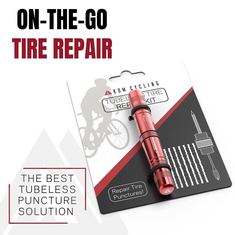 [Australia - AusPower] - KOM Cycling Tubeless Tire Repair Kit for Bikes 8 Colors! Fixes Mountain Bike and Road Bicycle Tire Punctures – Includes Tire Repair Fork Reamer, 8 Bacon Strips. Tubeless Bike Tire Repair Kit 