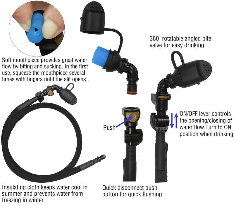 [Australia - AusPower] - MARCHWAY 2L/2.5L/3L TPU Hydration Bladder, Tasteless BPA Free Water Reservoir Bag with Insulated Tube for Hydration Pack for Cycling, Hiking, Running, Climbing, Biking Blue 2.5L 