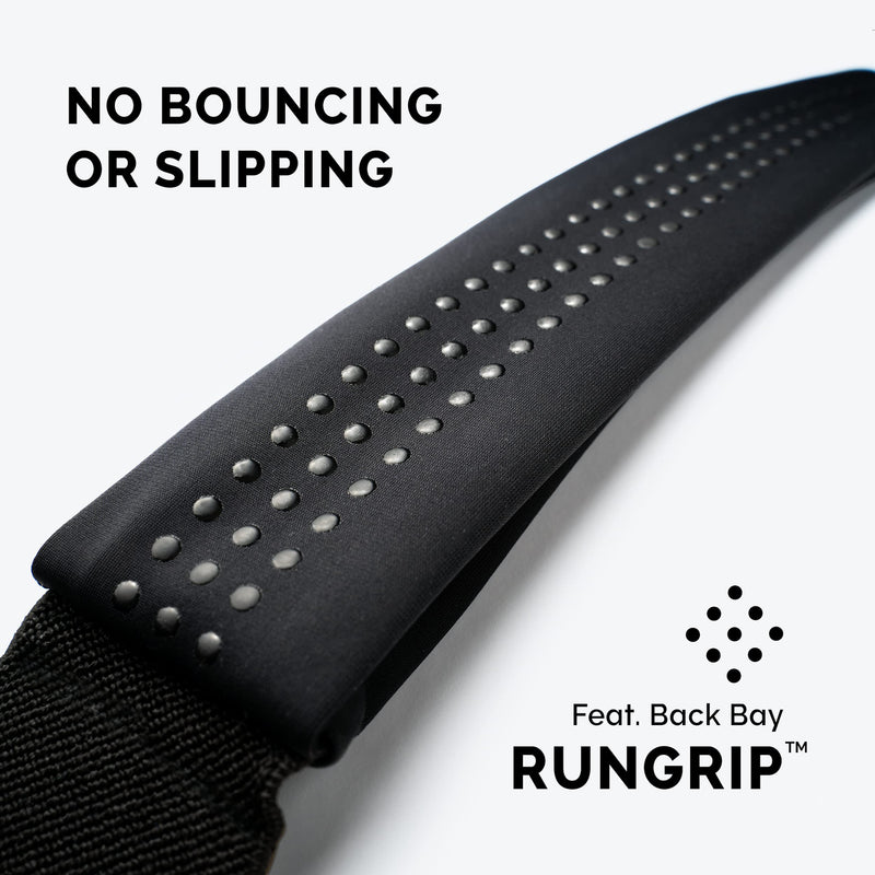 [Australia - AusPower] - No-Bounce Slim iPhone Running Belt for Women, Men [Fits iPhone 13, Max, iPhone 12 Pro, 11, XS, XR, X, 8 Plus, 7, 6] Back Bay Runner’s Phone Belt Waistband Pack, Waterproof for Runners Black 